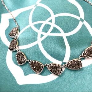 Kendra Scott- Susanna Silver Platinum Drusy Necklace